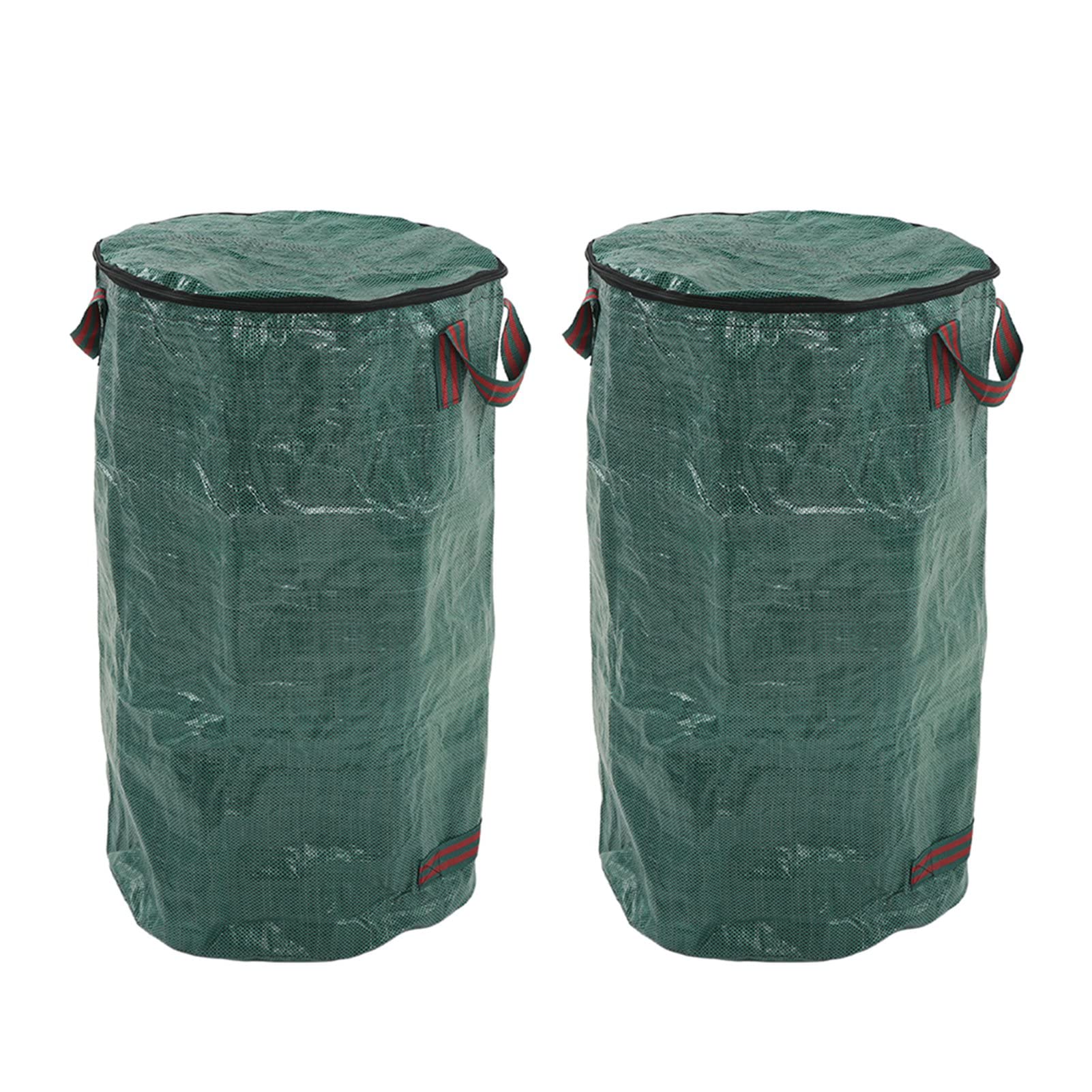 2 sacchetti per rifiuti da giardino, sacchetto verde riutilizzabile per raccolta foglie anti-calore con manico (120L/32Gal 45x76cm /17.7x29.9in)