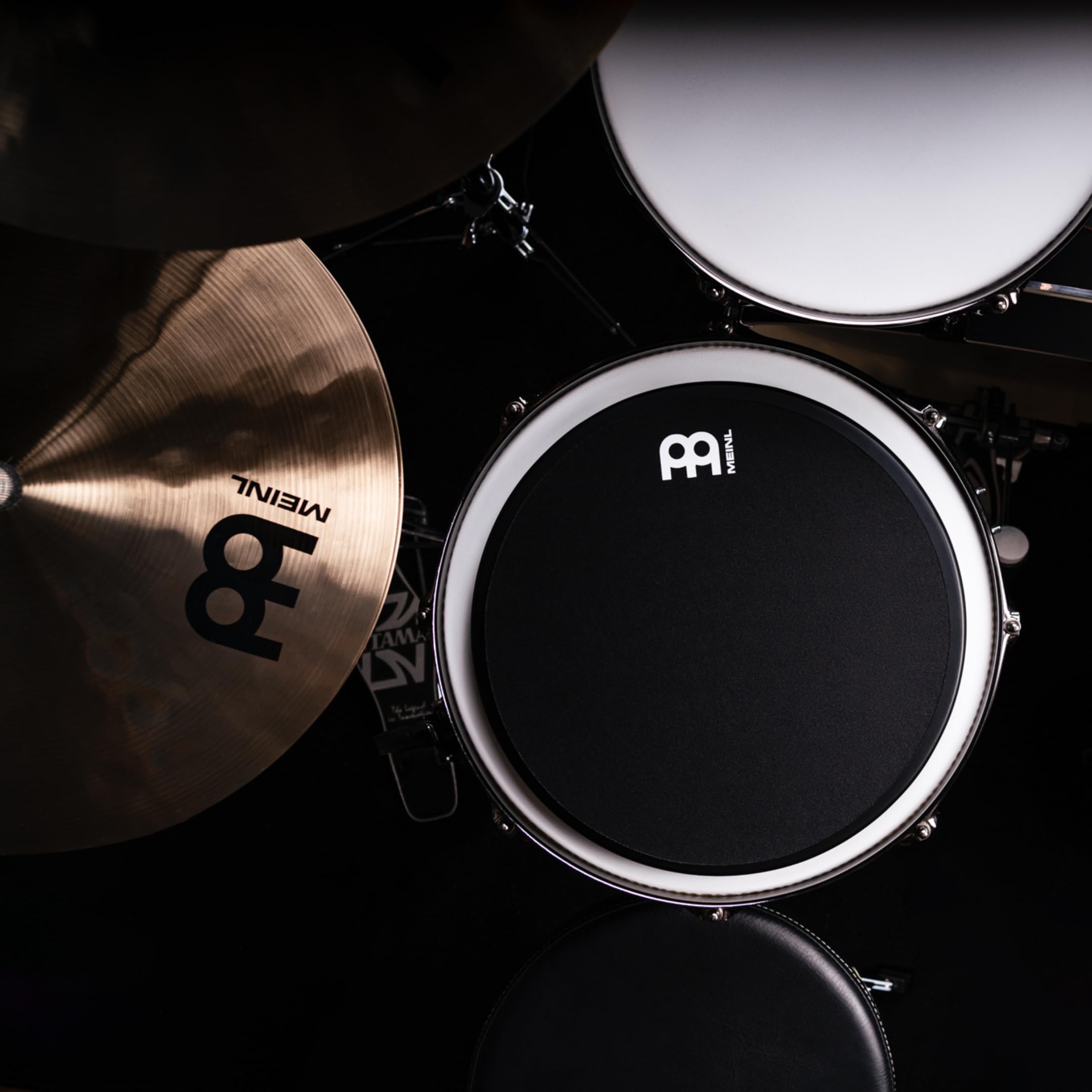 Meinl Cymbals 12" Marshmallow Drum Practice Pad Ultra-Silenzioso Rimbalzo Medio Nero Montabile su Asta Piatto MMP12BK