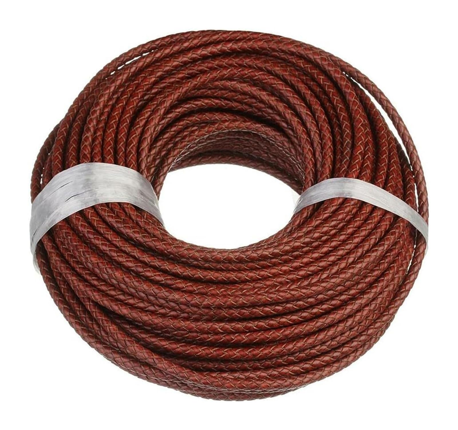 Pleciony sznur skórzany, opakowanie 2 szt. 1 m okrągły pleciony wielokolorowy sznurek 6 mm do samodzielnego tworzenia biżuterii(Black)
