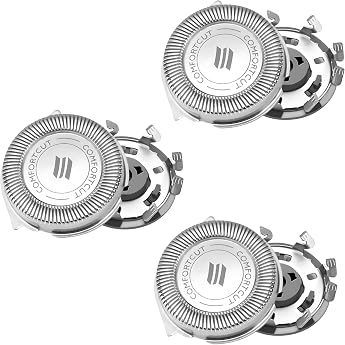 Pack of 3 Replacement Shaving Heads Compatible with 5000/3000/2000 Series Razor Models Replacement Blades for Wet Dry Razor Stainless Steel Razor Blades Razor Accessories for Precise Shaving