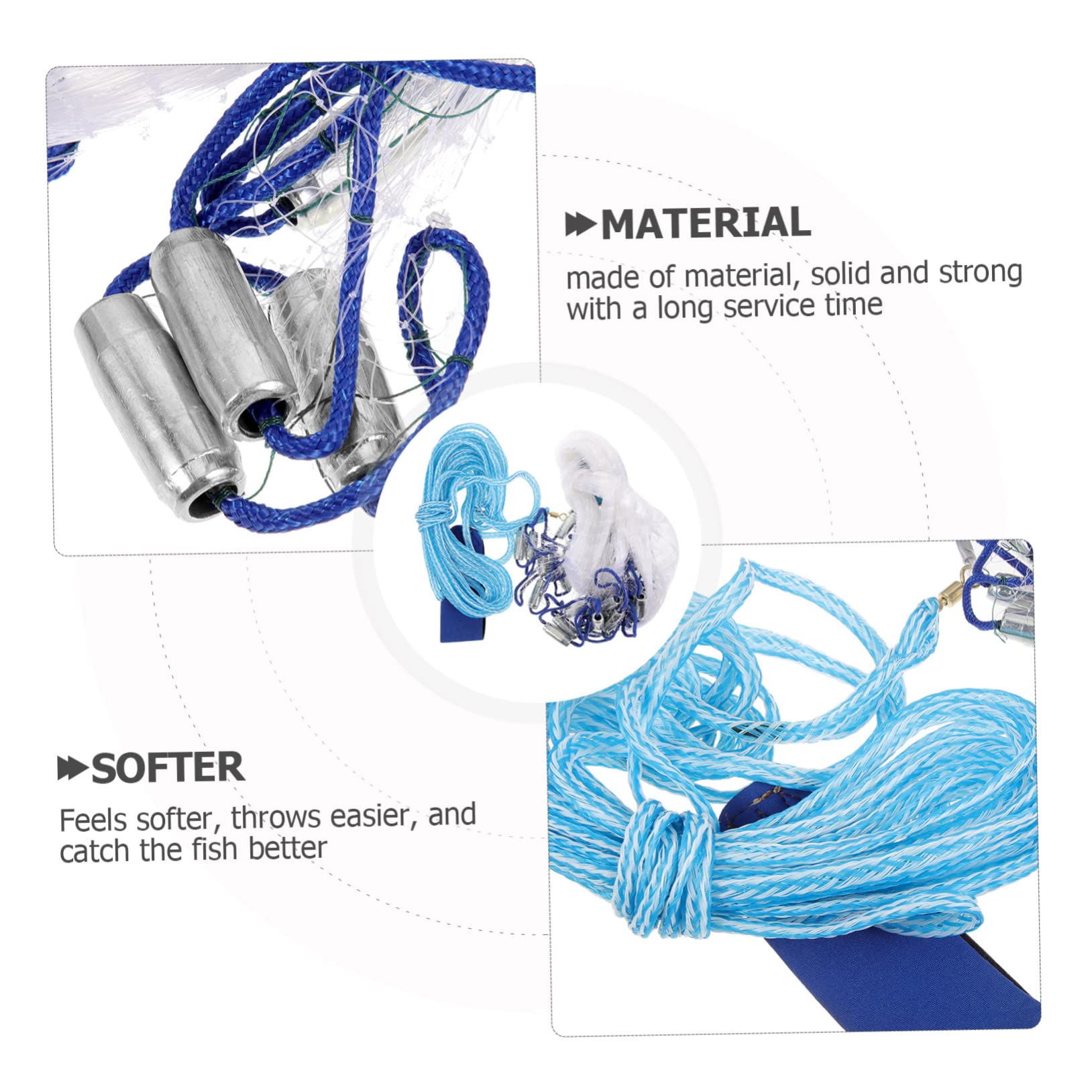 KOMBIUDA Filet de Lancer à Main, 1 Pièce, Grand Modèle, Ligne Métal