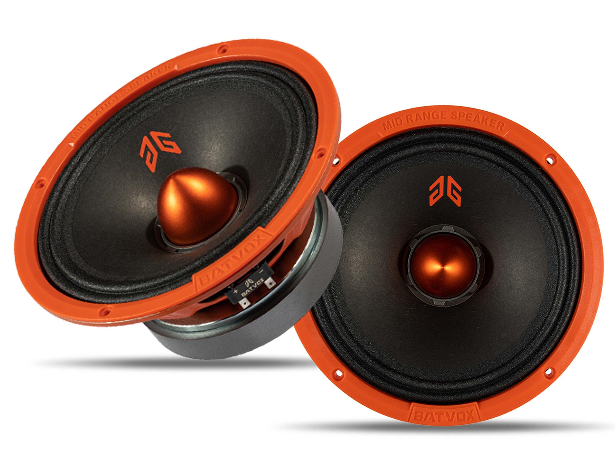 Gaooger MX80E2 Midrange Loudspeaker 8" Orange Bullet, 640W Max, 4 Ohms, Premium Quality Audio Door Speakers for Car or Truck Stereo Sound System,