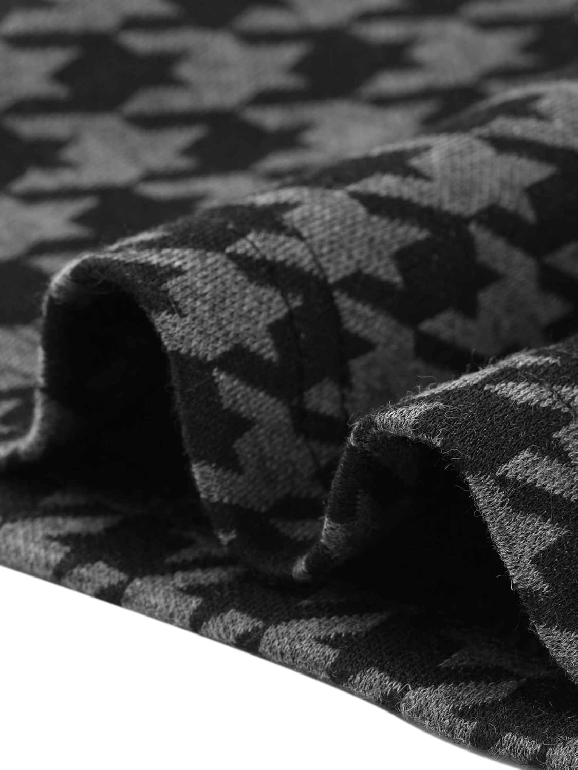 Allegra K Houndstooth Dress for Women Plaid 3/4 Sleeve Crew Neck Back Slit Keen Length Business Casual Elegant Sheath Dresses - Image 5