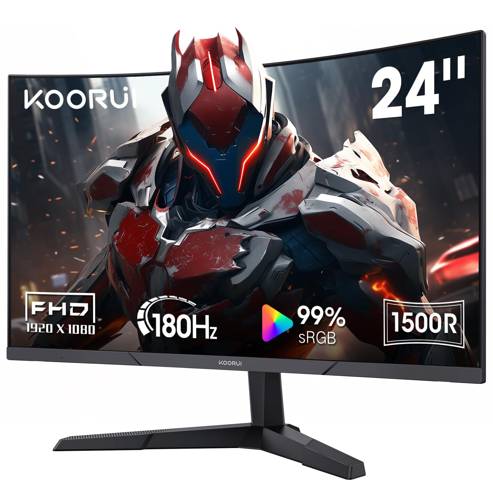 Amazon.co.jp: KOORUI 24インチ湾曲ゲーミングモニター、180Hz 1ms