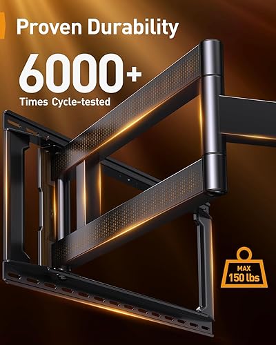 Miniatura 4 de Perlegear Soporte de pared para TV de movimiento completo de brazo largo para televisores de 42 a 97 pulgadas de hasta 150 libras, soporte de TV