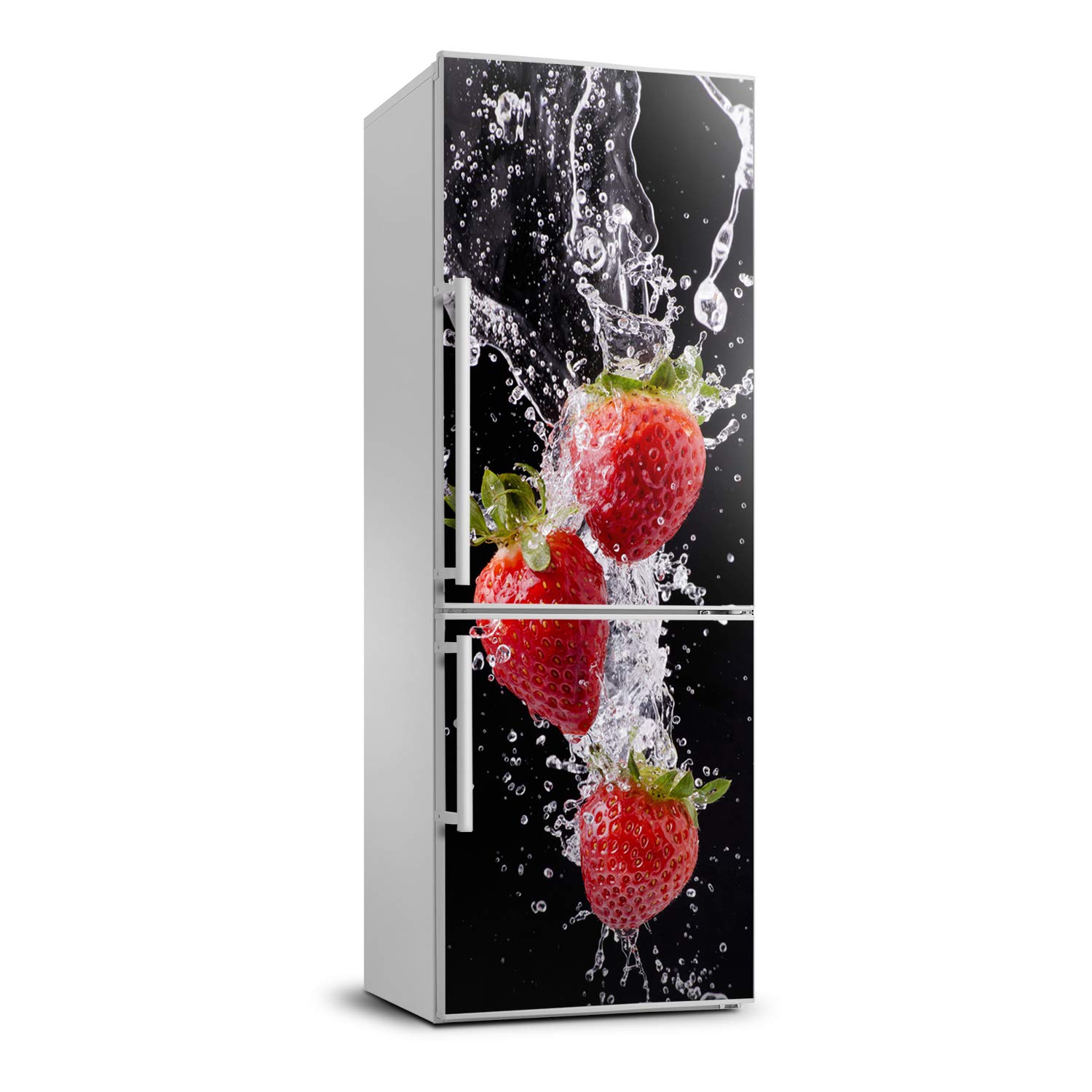 Autocollant frigo masquer rayures sticker mural autocollant 70x190cm fraises