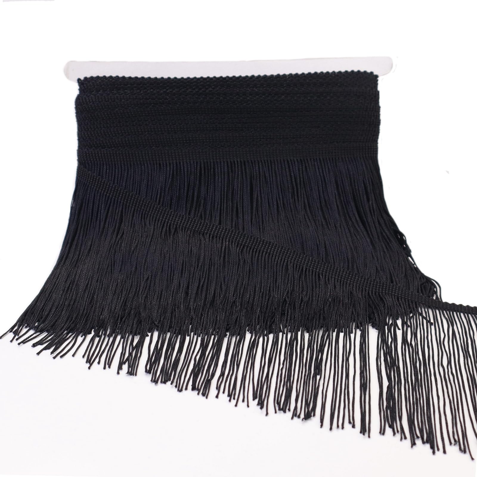 GXTIZAS Black Fringe Trim 5 Yards Fringe Tassel Chainette Sewing Lace Trim for DIY Crafts Clothes Home Party Decoration