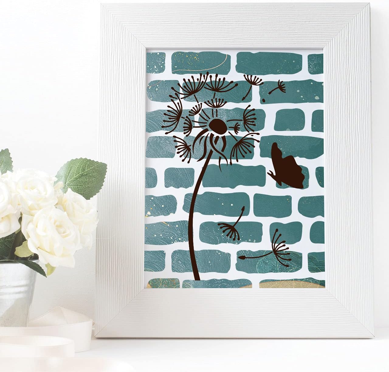 GSS Designs Brick Stencil Template - Reusable Layered Bricked Stencils for Painting - Mylar Stencils for Painting on Wall Wood Canvas (8'' x 8'')
