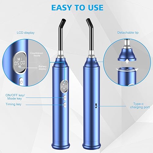 Miniatura 4 de Dispositivo de terapia de luz roja con temporizador y 4 modos, azul oscuro