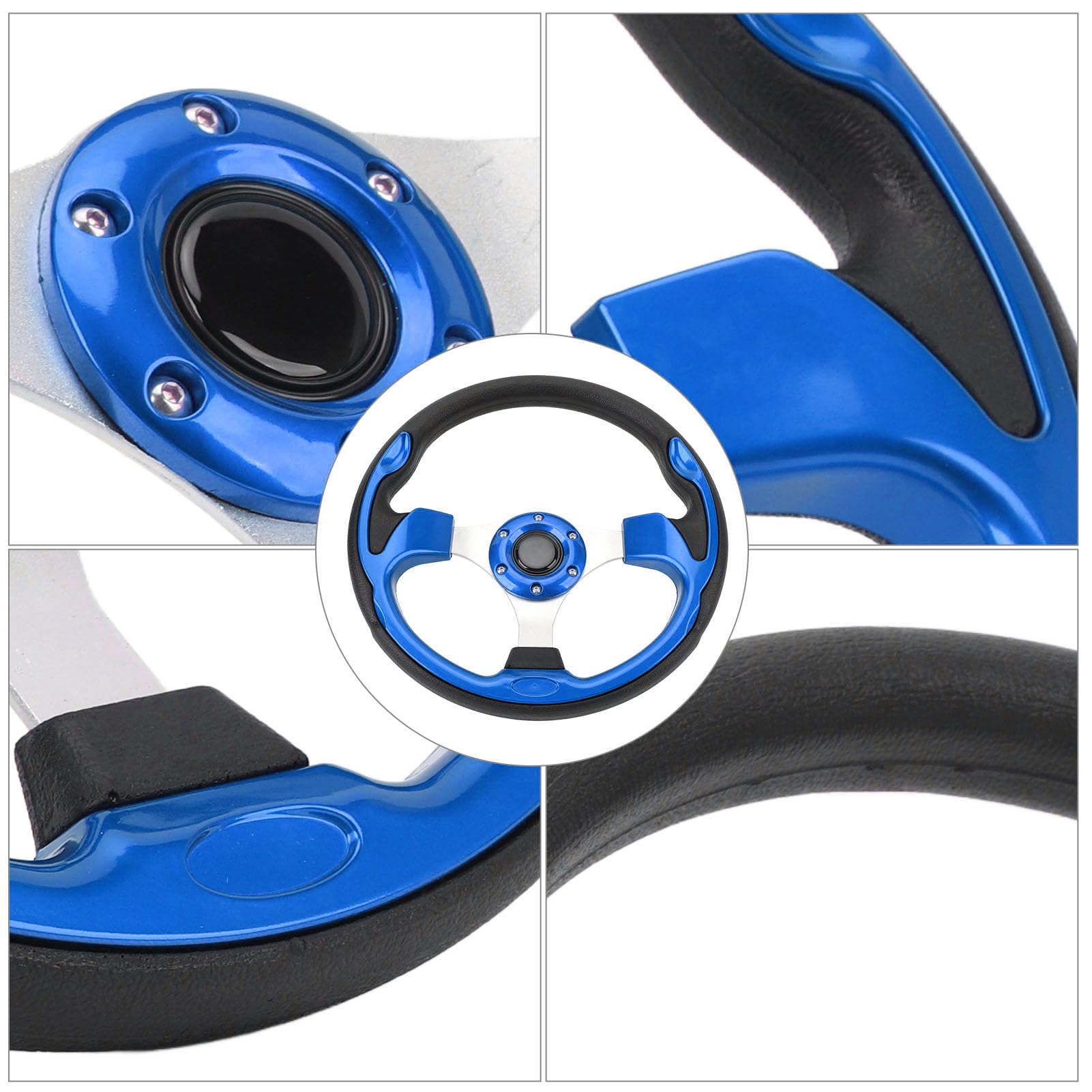 Keenso Kierownica Sportowa Uniwersalna, 33 Cm PU Aluminium, do Samochodu