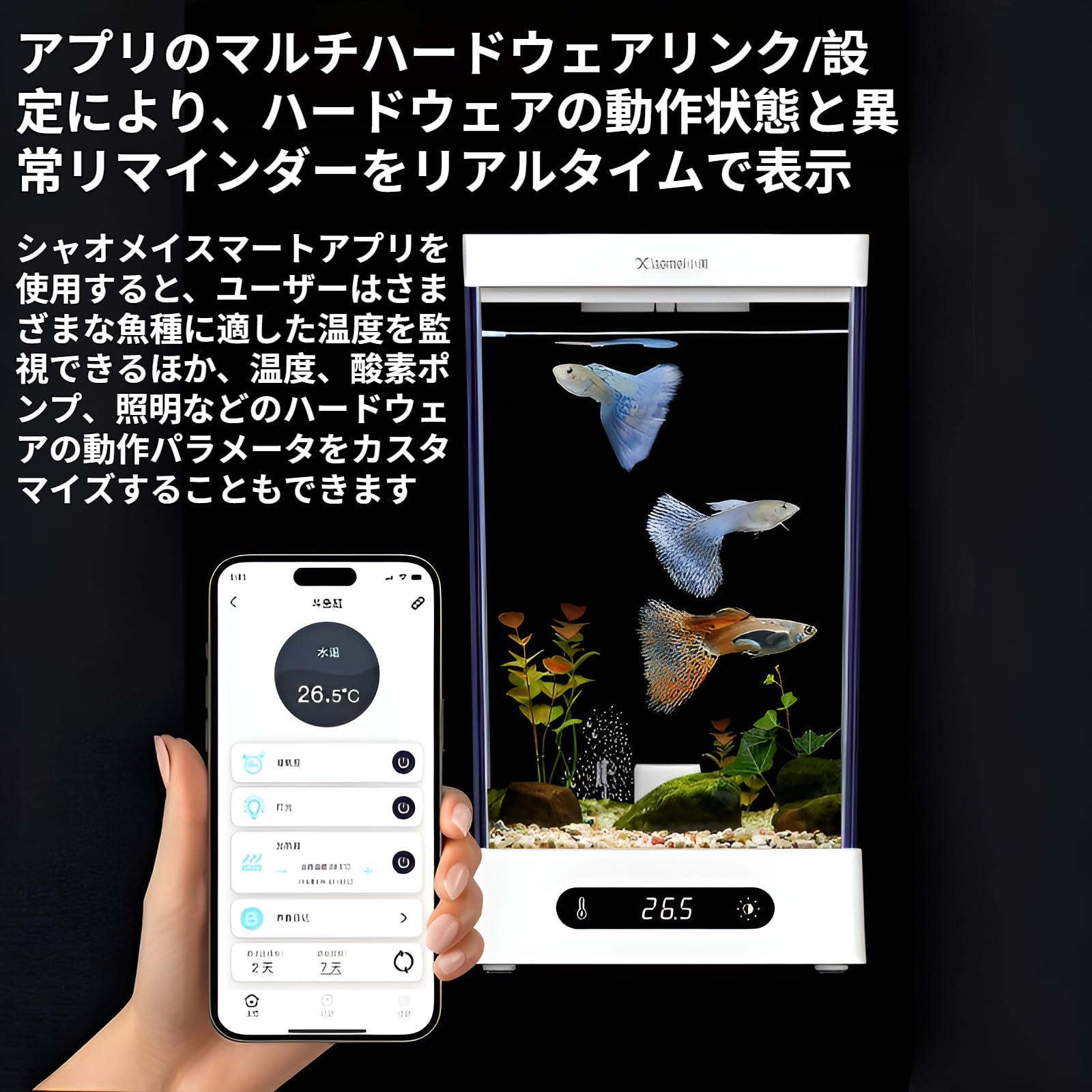 Amazon | [Luvian]小型ベタ水槽 1.6L 水槽 ヒーター付き ベタ飼育