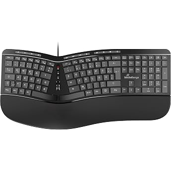 MediaRange ergonomischeTastatur QWERTZ DE/AT 18m Cable Black