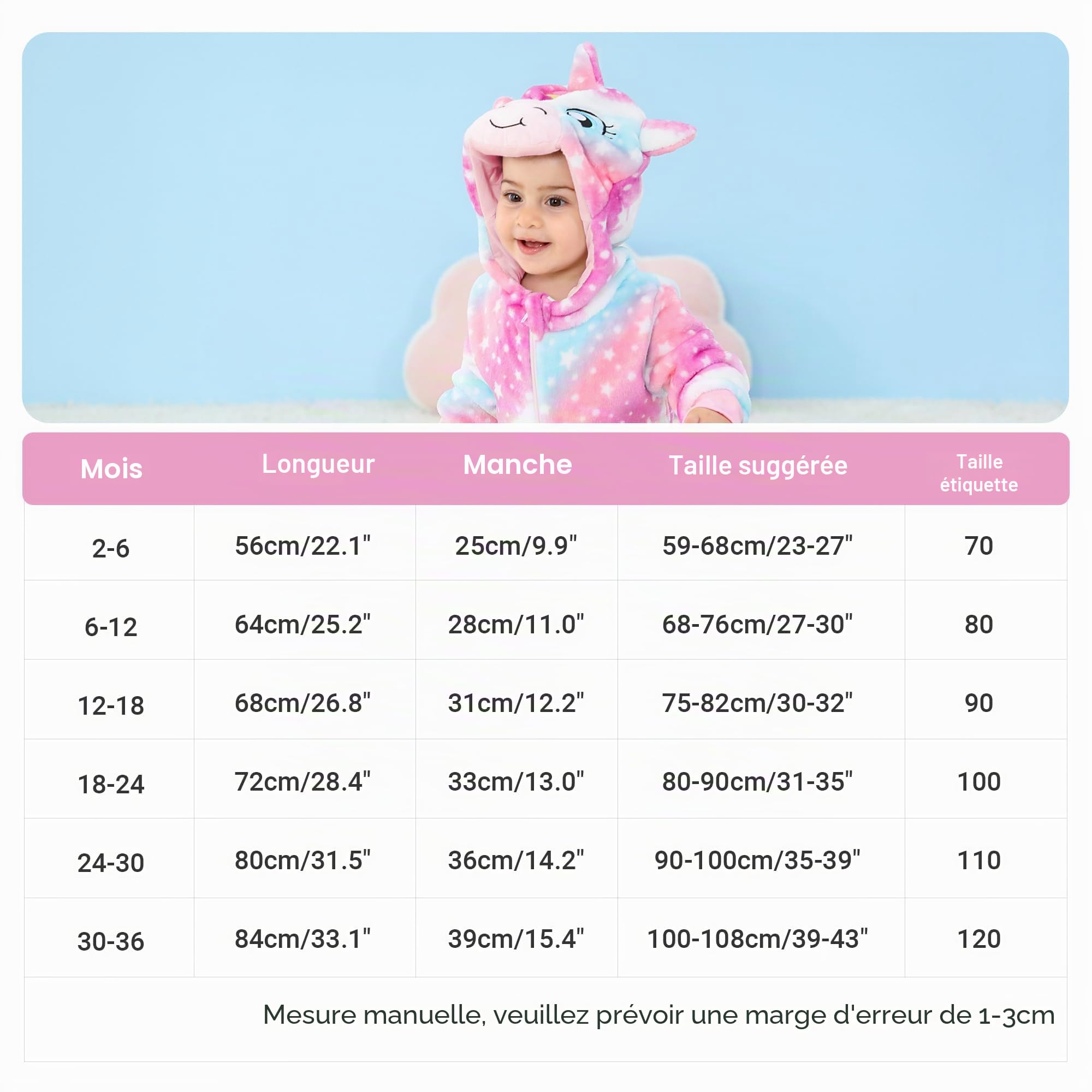 HAHASHOW BéBé Grenouillères Unisexe Animal Pyjama d'hiver Combinaison Barboteuse Enfant Filles Costume 2-36 Mois