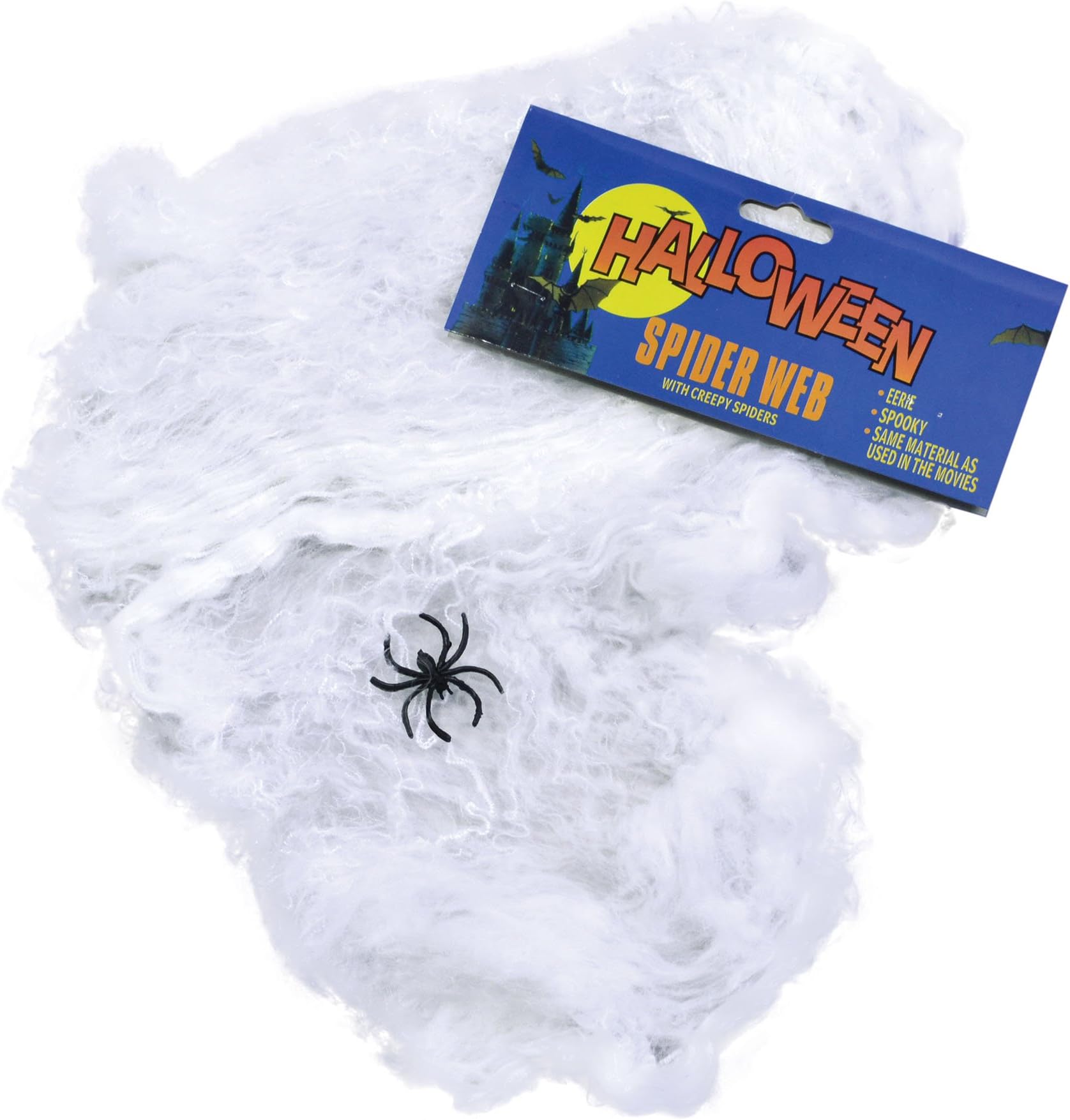 Bristol NoveltyHI028 Web Wool with Plastic Spider, White/Black, One Size