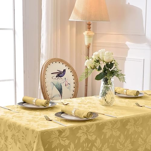 Miniatura 6 de Romanstile Mantel rectangular de jacquard, impermeable, con patrón floral de damasco, manteles decorativos de tela pesada para cenas, fiestas,