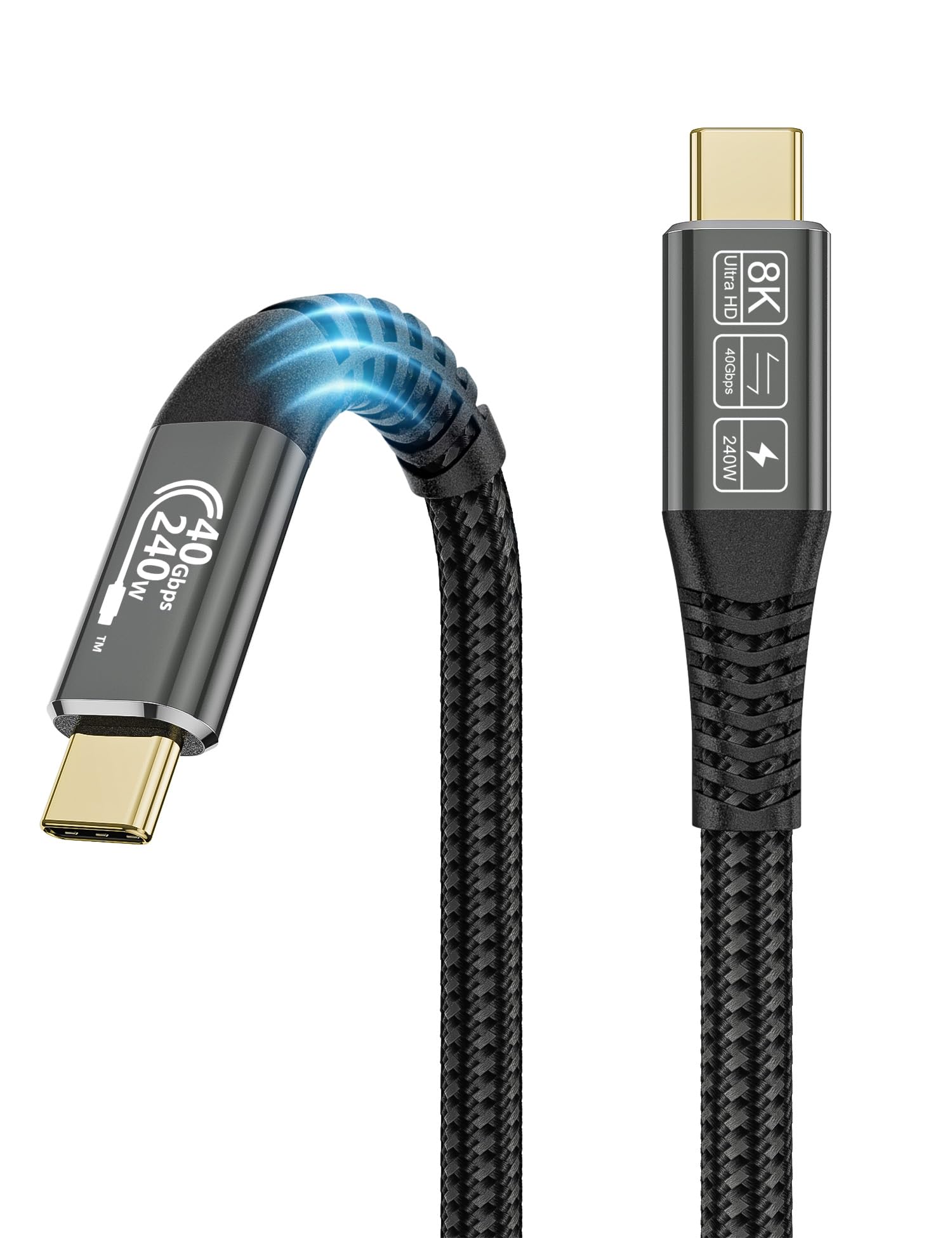 CAKOBLE 40Gbps cavo usb type-c 1 metro,cavo USB4 compatibile cavo thunderbolt 4 cavo thunderbolt 3, alimentazione 8K Video 240W Charging cavo usb c 4.0 per Macbook, iPad Pro, DELL XPS e altro ancora