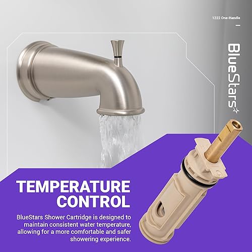 Miniatura 4 de BlueStarts 1222 - Cartucho de grifo de una manija de alta calidad, compatible con grifos PosiTemp de una manija Moen y ducha de bañera Moen