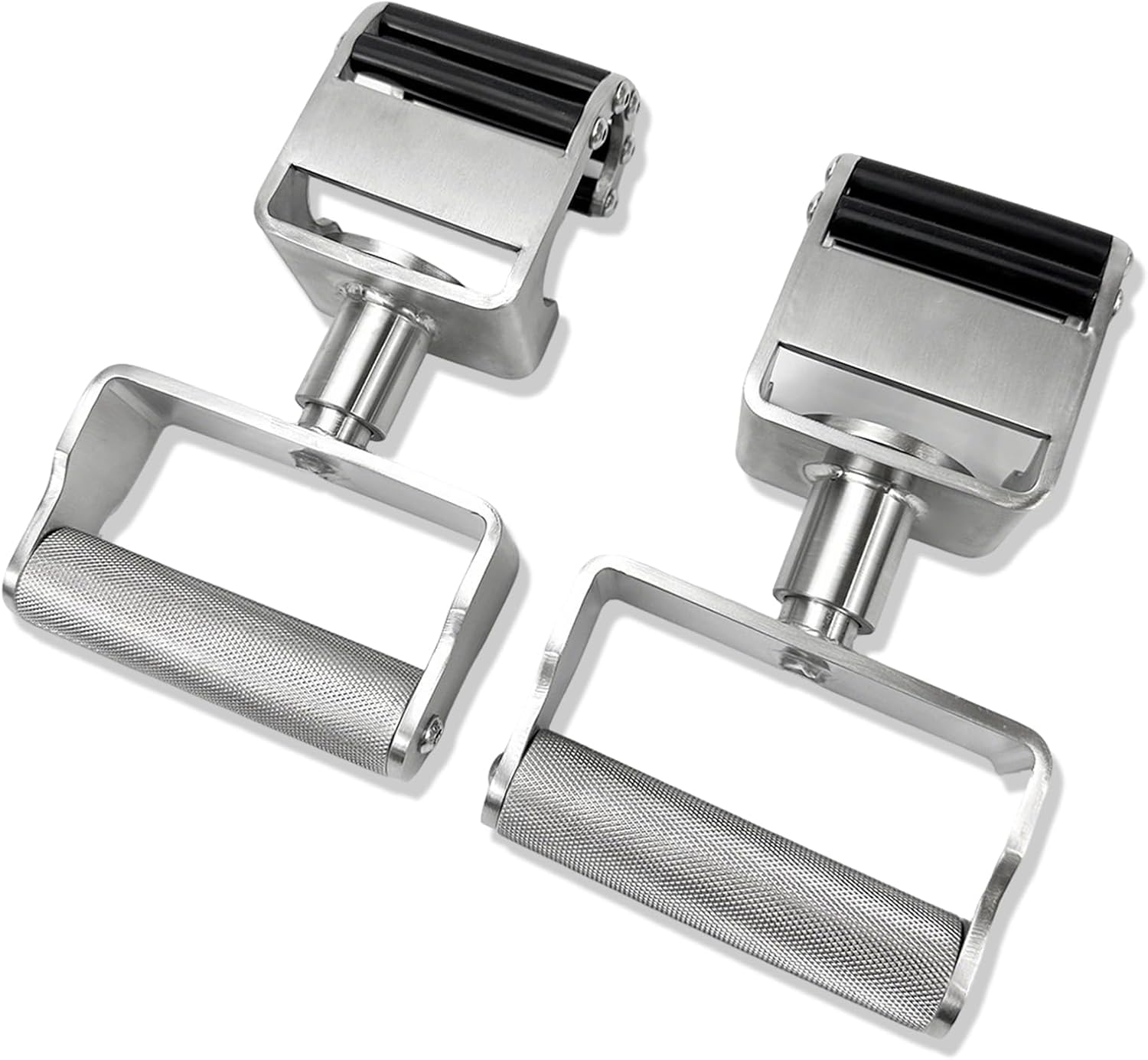 2pcs Portable Pull-up Handles, Stainless Steel Fitness Grip, 360° Angle Adjustable, 200kg Load Capacity, with Rubber pad Anti-Slip, for Home Gym,Calisthenics, Strength Training