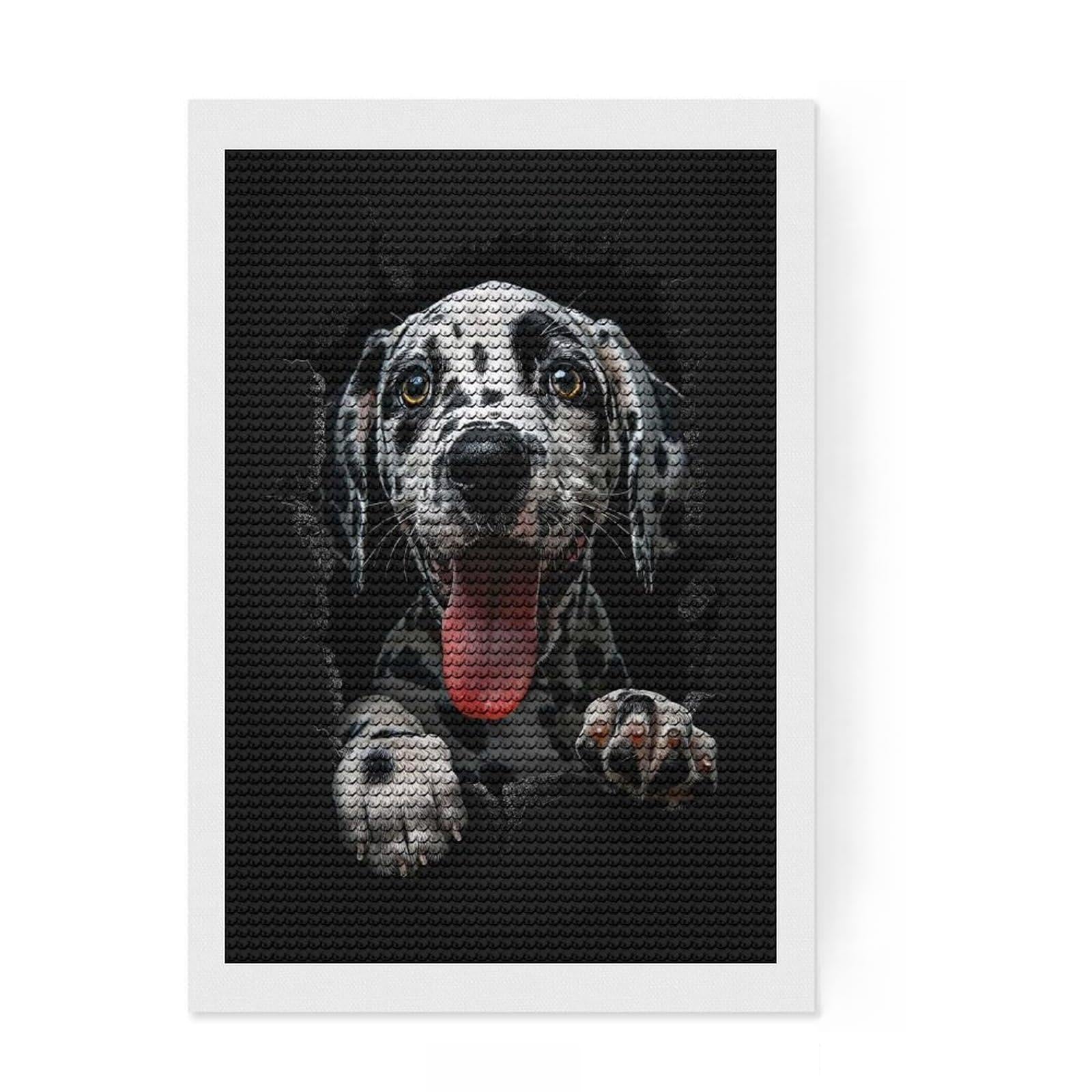 Junmoney Dalmatian Dog Diamond Painting Kit 8"x12", Gift Idea, Stress Relief Craft, DIY Craft, Farmhouse Decor, Vintage Style Decor