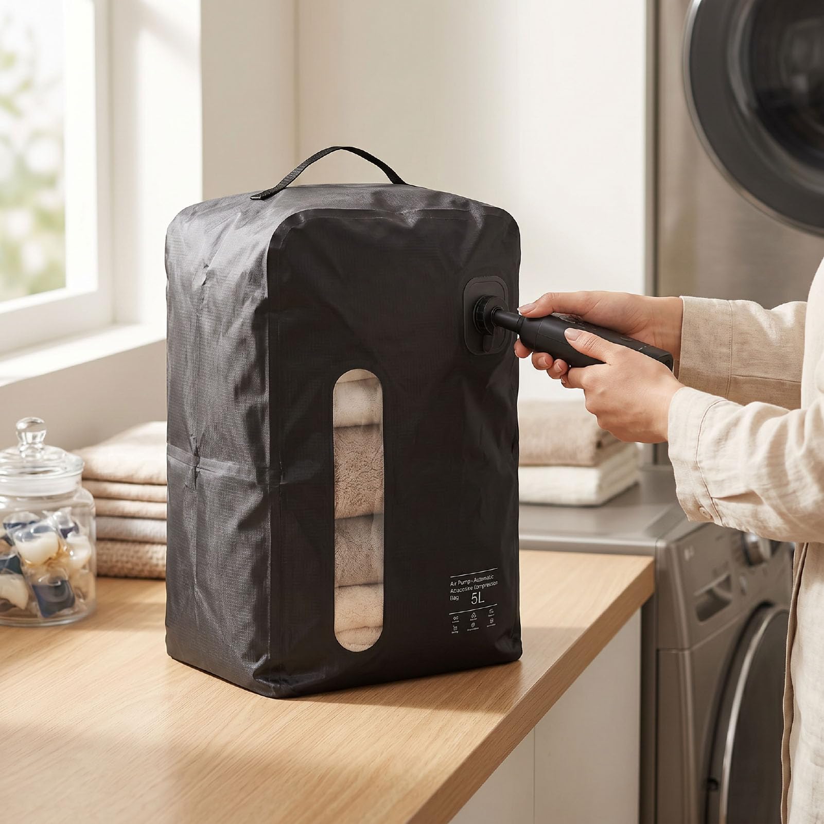 Bolsa de Viaje Al Vacío, Bolsa de Sellado Al Vacío a Prueba de Fugas de TPU de 25 L, Resistente, Duradera y Ultraligera, de Viaje de Compresión Versátil de 46 X 28 (GRAY)