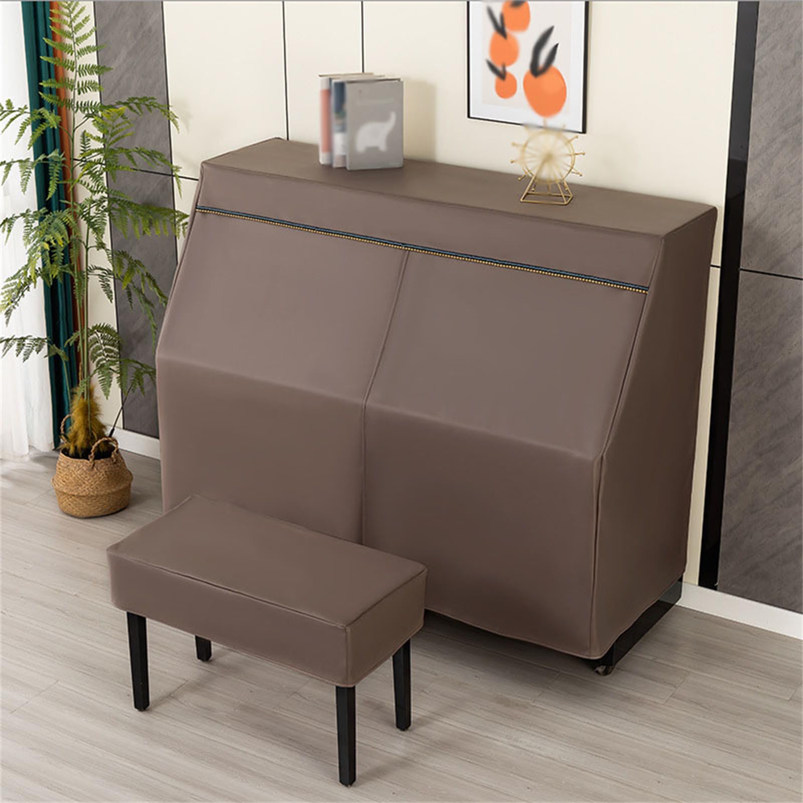 Housse Anti-Poussière Pour Piano Droit, Housse Moderne Pour Piano, Étanche Et Imperméable, Housse De Protection Universelle En Cuir Pour Piano Droit, Noire, Accessoire Indispensable Pour Piano,F