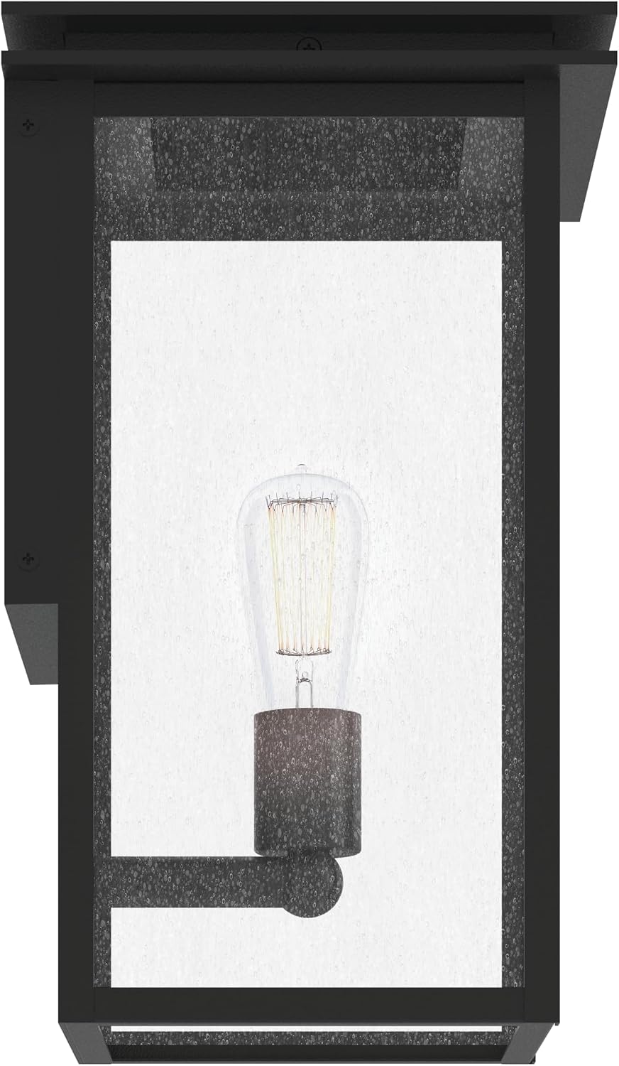 Kichler Arkville 14" 1 Light Outdoor Wall Light with Clear Seeded Glass in Textured Black for Exterior Doors, Walls, Porch, (14" x 8.5"), 59541BKT