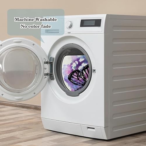 Miniatura 8 de Tapete de acuarela de mariposa morada tapete duradero para puerta delantera antideslizante absorbente resistente a la suciedad para decoración de