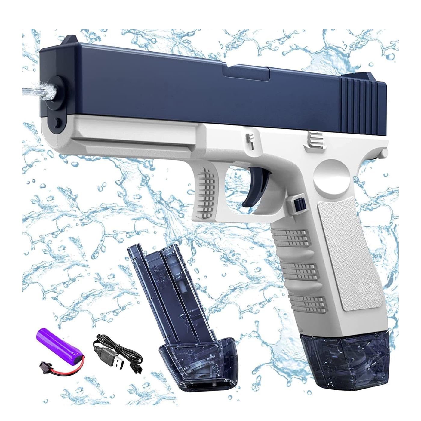 WUKUSY Toys Electric Water Gun - Range 25-32 Feet, Automatic Squirt Gun with 300CC Capacity, Water Guns for Adults and Kids, Water Pistol for Summer Swimming Pool Party (B0CV1ZZ1VV) Amazon Price History, Amazon Price Tracker