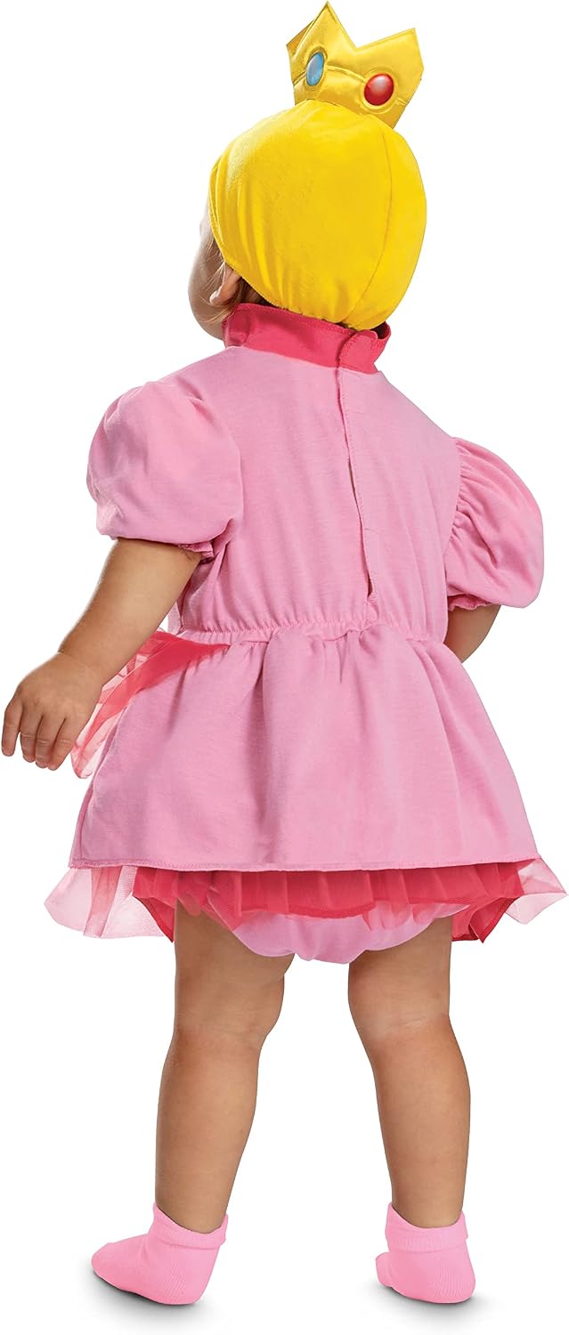 Infant Princess Peach Costume, Official Super Mario Bros Outfit for Babies