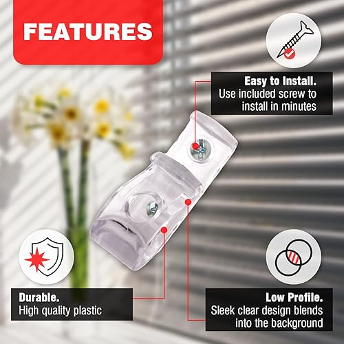 Miniatura 2 de Amazing Drapery Hardware Juego de 3 guías de cable transparente, para persianas enrollables y romanas, solución de seguridad infantil y doméstica