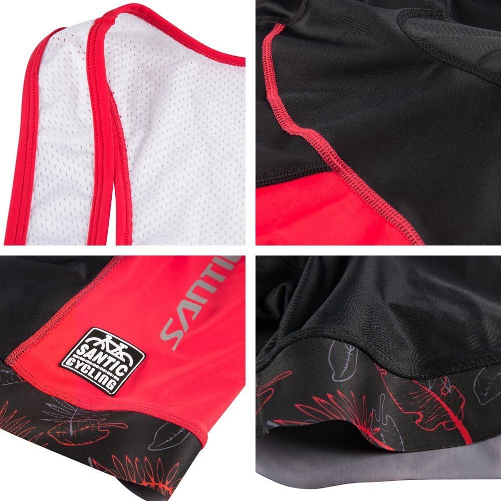 Santic Cycling Bib Shorts Men Pro Gel Padded Bike Pants with Color-Blocking : Clothing, Shoes & Jewelry