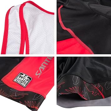 Santic Mens Cycling Bib Shorts Padded Mens Padded Biking Shorts Cycle Bib Tights with Color-Blocking UPF 50+