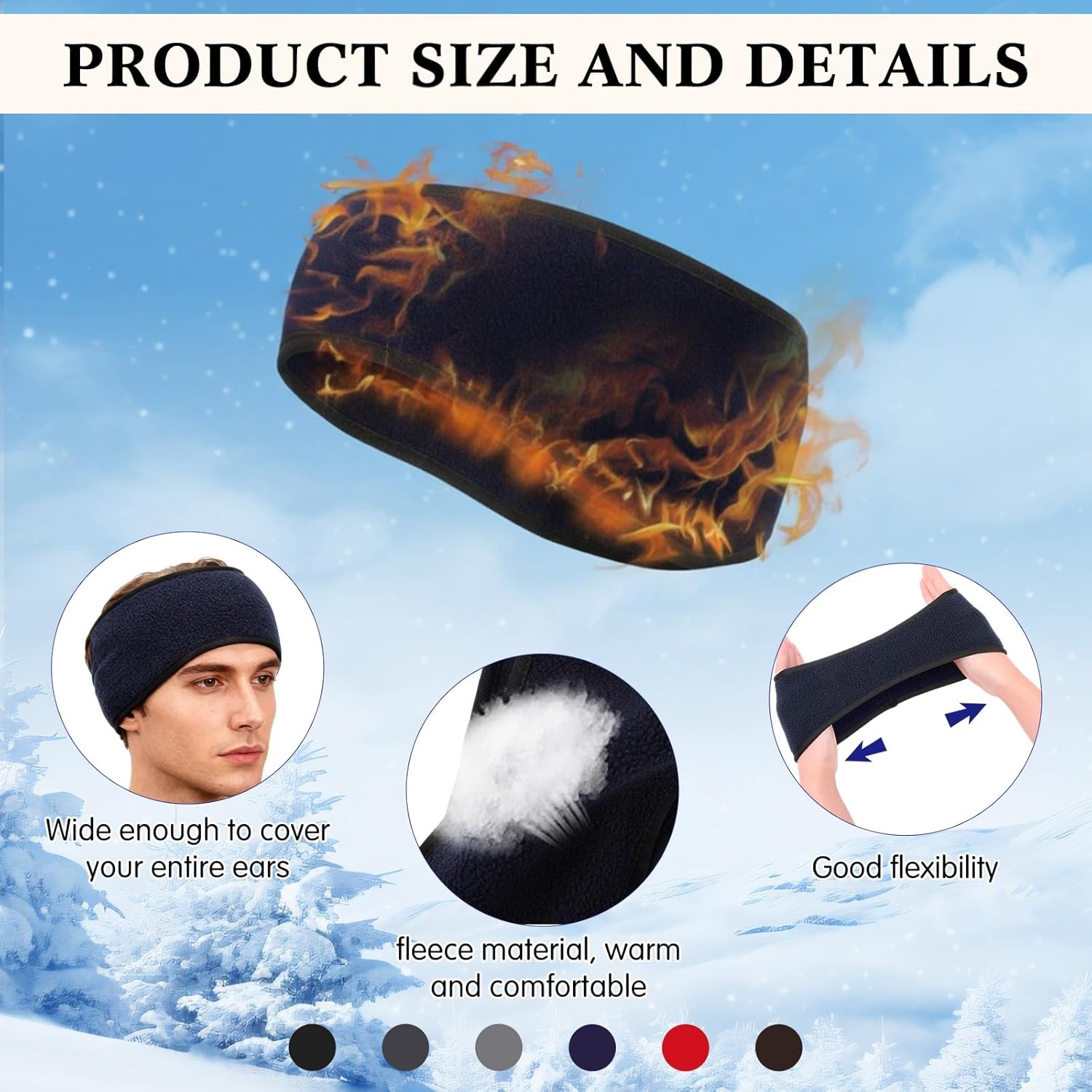 96 Pcs Winter Beanie Hat Gloves Bulk Homeless Gift Set with Neck Warmer Headband Ear Warmer for Men Women Unisex - Image 3