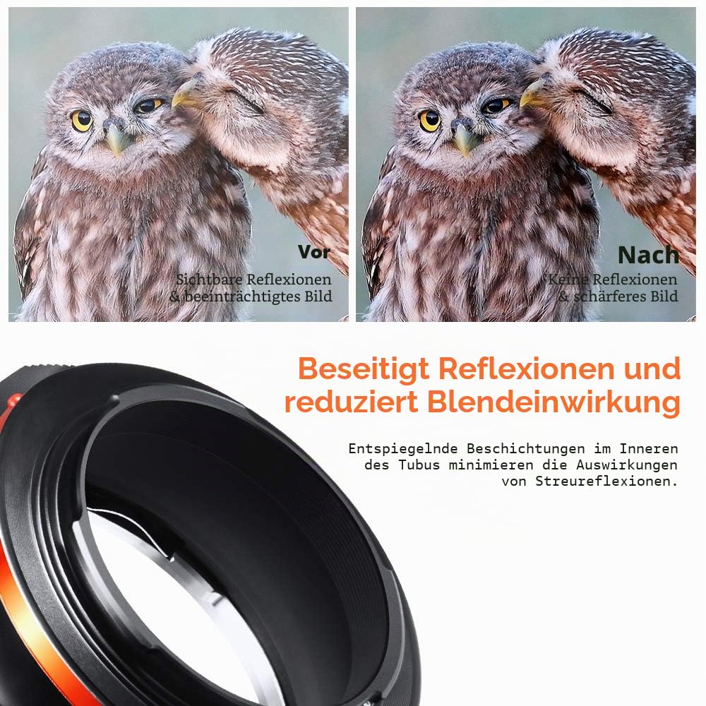 K&F CONCEPT M12105 EOS-NEX Hochpräziser Manueller Objektivadapter Canon EOS an Sony Adapter Ring für Canon EOS EF Objektiv auf Sony Alpha E-Mount Systemkamera (Keine Autofokus).