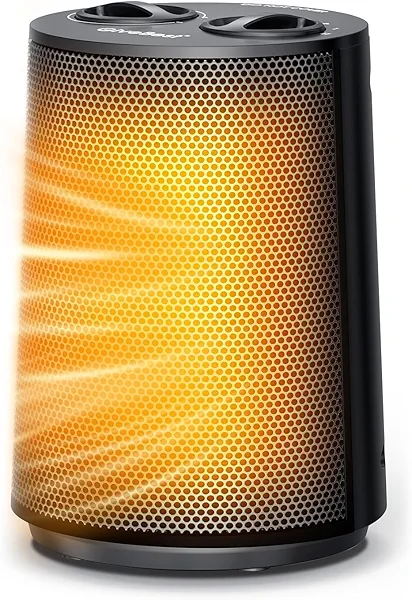GiveBest Space Heater, 1500W Portable Heaters for Indoor Use, PTC Ceramic Heater with Heating and Fan Modes, Overheat & Tip-Over Protection, Ideal for Bedroom, Office & Desk Use, Black