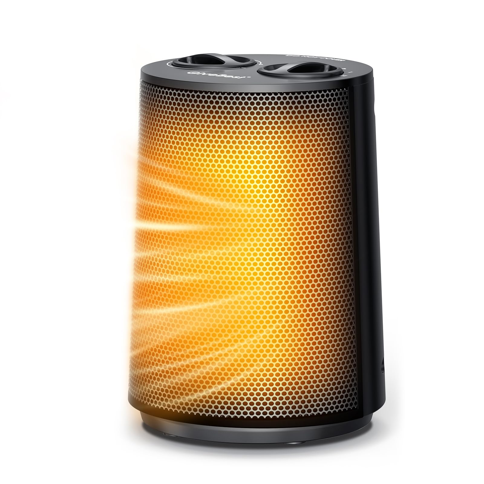 GiveBest Space Heater, 1500W Portable Heaters for Indoor Use, PTC Ceramic Heater with Heating and Fan Modes, Overheat & Tip-Over Protection, Ideal for Bedroom, Office & Desk Use, Black