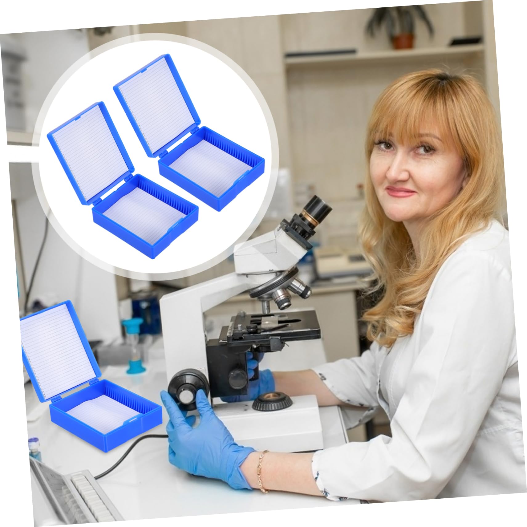 iplusmile 6 Pz scatola scorrevole conservazione dei vetrini da microscopio per diapositive contenitore per vetrini contenitore per microscopio portavetrini per AbS