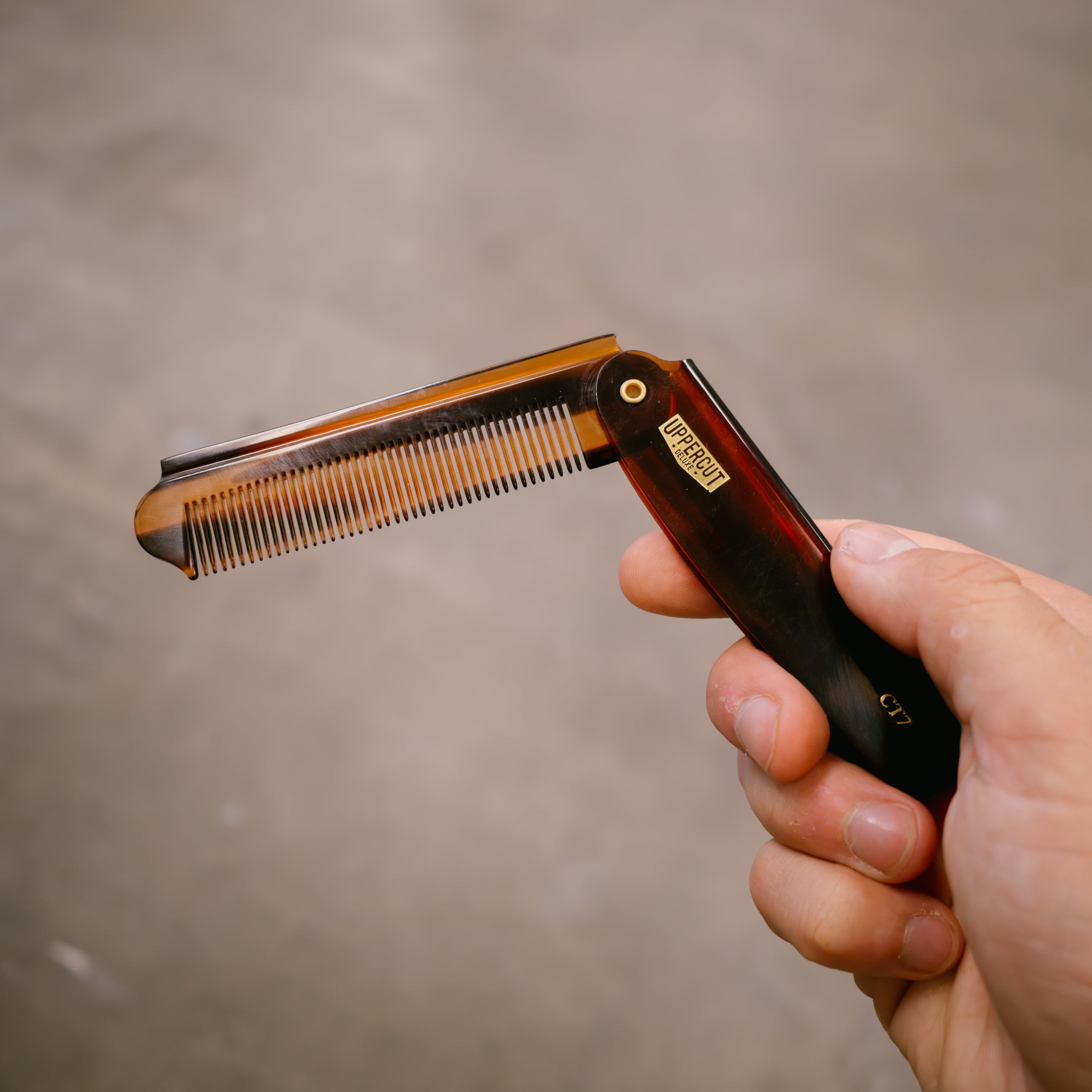 Uppercut Deluxe CT7 Flip Comb For Men, A Tortoise Shell Pocket Comb, Rework your Style All Day, Suitable For Long and Short Hair Styles