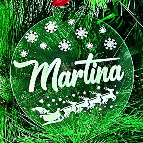 Bola de Navidad Transparente Personalizada - Esfera Navidad con Nombre - Bola Navidad Personalizada metacrilato Cover