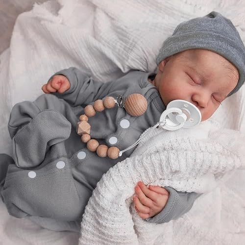 WOOROY Realistic Reborn Baby Dolls - 18 Inch Full Vinyl Body Lifelike Reborn Boy Doll Poseable Anatomically Correct Newborn Sleeping Baby Dolls Gift Toys with Accessories for Kids Age 3+