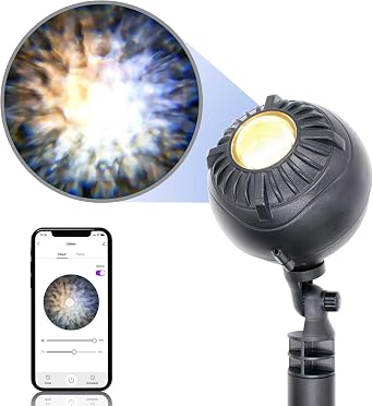 BlissLights Oblivia - IP65 Outdoor Nebula Cloud Projector, LED Landscape Lighting, Garden Path Light for Year-Round Exterior Decor and Events Warm, Cool, White