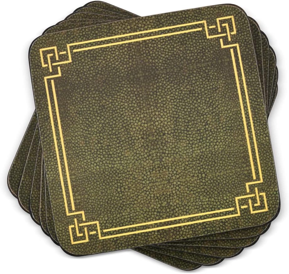 Pimpernel Shagreen Leather Coasters Set of 6 Cork