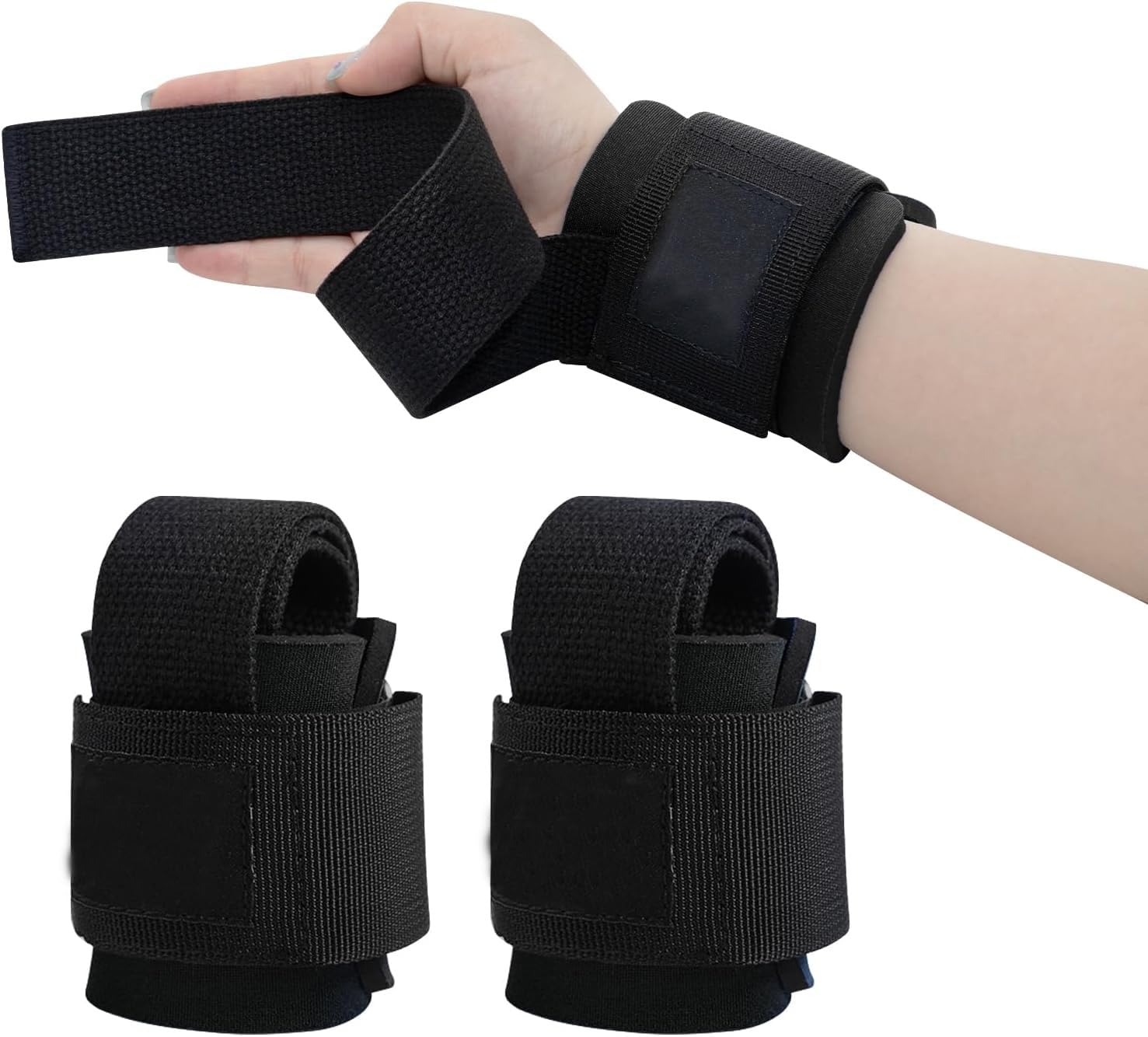 GymWar Adjustable Wrist Wrap Band for Gym – Sports Support & Pain Relief Gym Wrist Support Wraps for Weightlifting & Crossfit – Non-Slip Design (Free Size_Black)-image-19