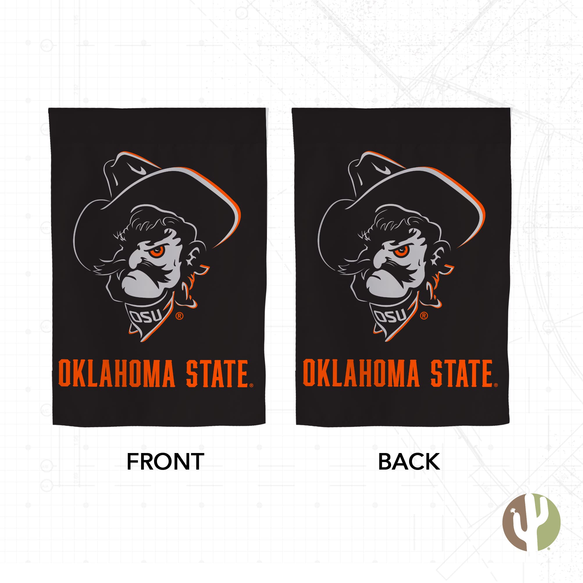 Oklahoma State University Gartenflagge – Doppelseitig, 100% Polyester, Design B, Offiziell Lizenziert