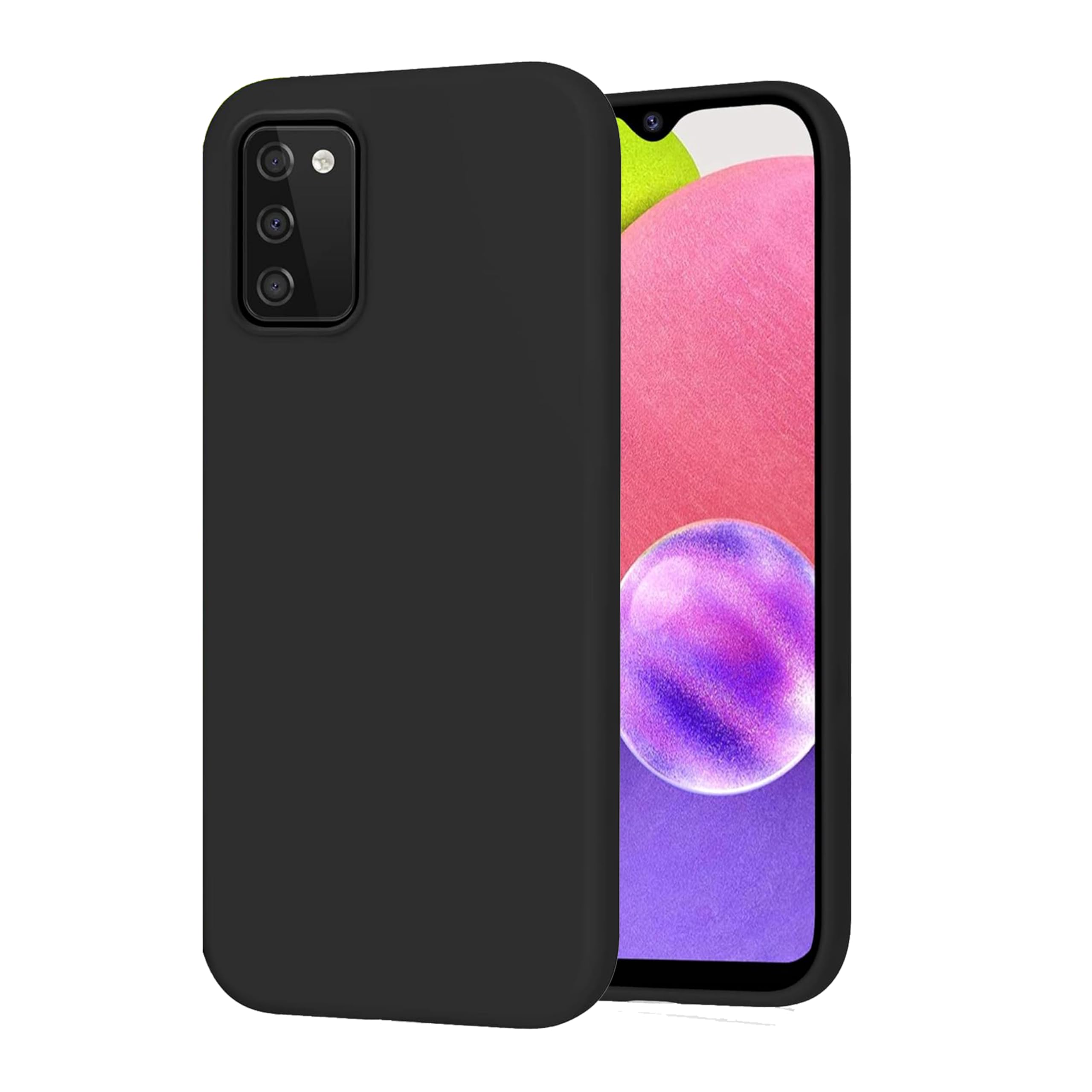 Cyber-Tech Silicone Case for Samsung Galaxy A03s, Soft-Touch, Shockproof, DustProof, Phone Cover for Samsung Galaxy A03s – Black
