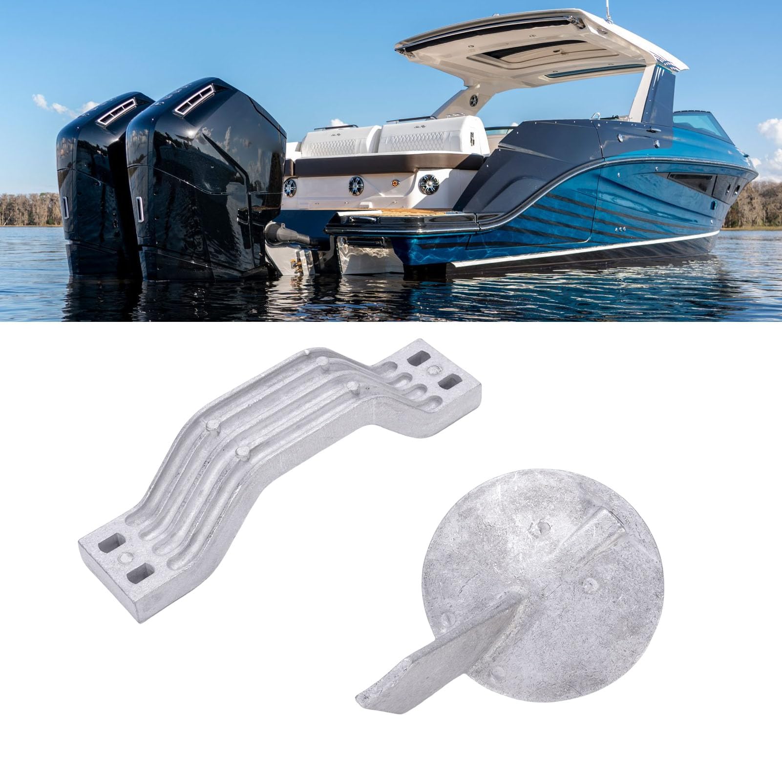 Rosvola Kit Anodo in Alluminio con Protezione Superiore per Motori Fuoribordo da 150-225, Parti di Manutenzione Essenziali per Uso Marino