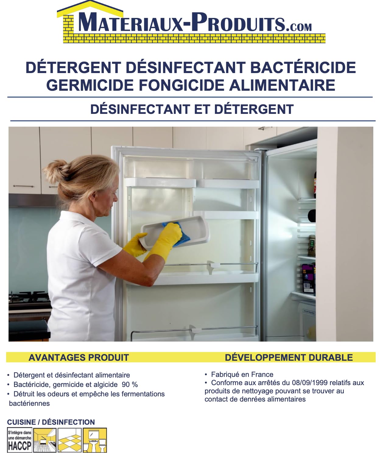 MATPRO Détergent désinfectant Bactericide Germicide fongicide Alimentaire 2 L Bleu