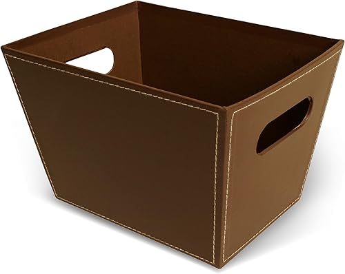 Wald Imports - Contenedores organizadores decorativos de cartón marrón - Organizadores de armario y contenedores de almacenamiento - Contenedores de