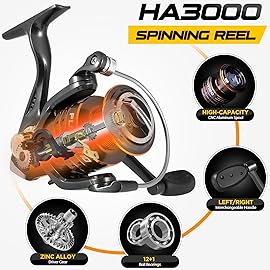 PLUSINNO Fishing Rod and Reel Combos, Bronze Warrior Toray IM6 Carbon Matrix Telescopic Fishing Rod Pole, 12 +1 Shielded Bearings Stainless Steel BB Spinning Reel, Travel Freshwater Fishing Gear