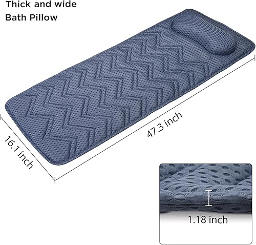 Miniatura 4 de Almohada de bañera de cuerpo completo para bañera, almohada ergonómica grande de TPE para bañera, almohada para bañera de baño, reposacabezas para